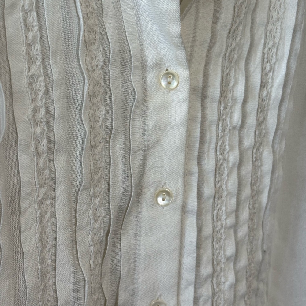 Style & Co. White Pintuck Blouse,NWT,made in India,100% Rayon - Picture 5 of 9